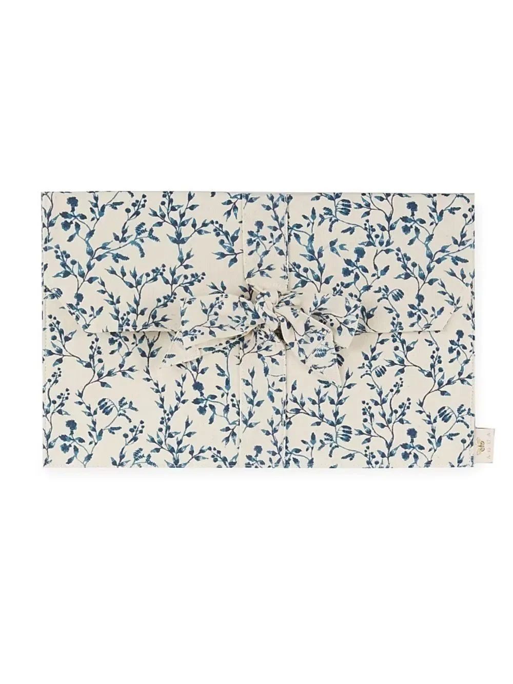 Agua by Agua Bendita Creme Blue Floral Ditzy Floral Clutch OS Boho Dainty Beach